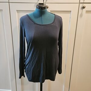 Classic Navy Long Sleeve Women's  Maternity Top